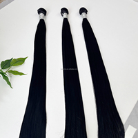 Vente en gros usine de mèches de cheveux humains mixtes lisses, 20 pouces, 100g, couleur naturelle, fournisseur