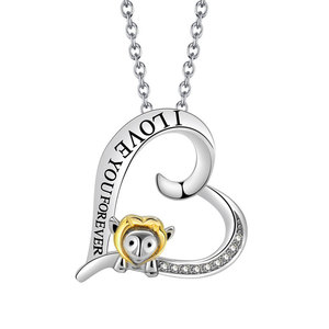 Nuova Collana alla Moda con Scritta '<span class=keywords><strong>Ti</strong></span> <span class=keywords><strong>Amo</strong></span> per Sempre' e Cuore a Rosa, Regalo per Ragazze e Mogli, Collana in Rame per San Valentino - Product Image 5