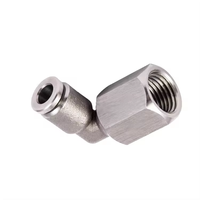 Raccord femelle en laiton Tube de tuyau d'air connecteur rapide raccord de tuyau en acier inoxydable une touche PLF coude à 90 degrés 1/2 "3/4" 8mm
