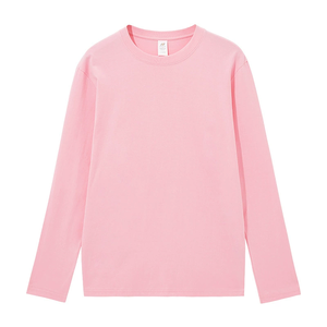 Biểu Tượng Tùy Chỉnh Tinh Khiết Cotton Màu Rắn Dài Tay T-Shirt Cơ Sở Áo Sơ Mi Cho Phụ Nữ Mùa Thu Vòng Cổ Lỏng Màu Trắng Bên Trong Hàng Đầu - Product Image 4