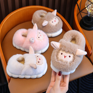 Chaussons d'hiver pour femmes en toile de coton, motif chiot mignon, chauds, écologiques, antidérapants, à semelle en plastique, en peluche, intemporels - Product Image 3