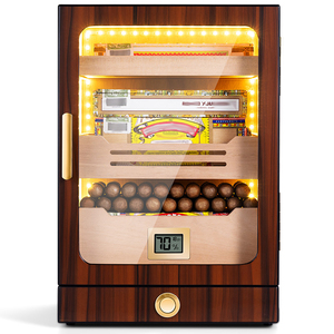 Dericsson <b>Wooden</b> Cigar Humidor 3-Layer <b>Large</b> Capacity with High Transparency Window LED Light Professional Humidification <b>Box</b> - Product Image 1