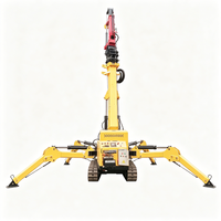Grue araignée 5 tonnes pour travaux en hauteur sur verre, avec stabilisateurs extensibles et microcontrôle pour l'installation de vitrages