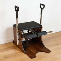 Silla de Pilates Wunda de Madera de Nogal con Asas Ajustables |   Silla de Estabilidad de Grado Médico para Rehabilitación y Equilibrio