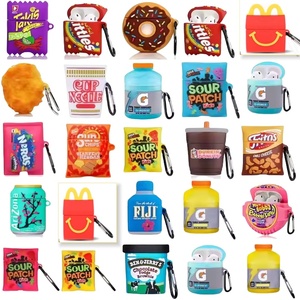 เคสอุปกรณ์เสริมหูฟังซิลิโคน3D ลายลูกกวาดน่ารักสำหรับ airpods เคส1/2พร้อมพวงกุญแจ - Product Image 1