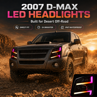 VAHID 8000LM 12V Phare LED de voiture WRGB RGB à changement de couleur, ensemble de phares avant de remplacement pour Isuzu D-MAX Dmax