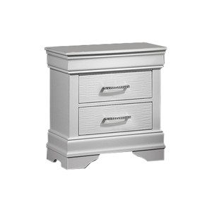 Modern Sleek White Nightstand With Spacious <b>Drawers</b> Bedroom Furniture Accent Handles 1pc <b>Storage</b> <b>Drawer</b> Unit - Product Image 3