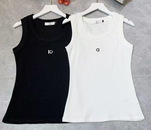 Débardeur côtelé tricoté sans manches pour <span class=keywords><strong>femme</strong></span>, décontracté, en spandex, avec logo brodé, respirant, idéal pour le fitness et la course à pied - Product Image 4