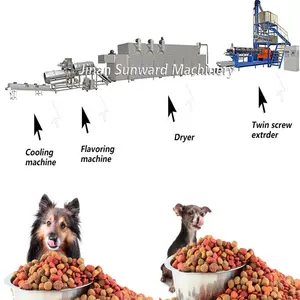 1-2T/H Automatic Twin-Screw Puffed Dry Pet Dog Food Cat Food Extruder Equipment