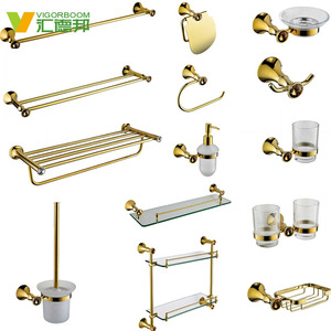 Décoration murale de salle de bain plaqué or accessoires - Product Image 1