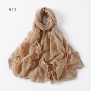Nuevo Hiyab Clásico 2026 para Mujer, Color Sólido, Hilo Bali, Poliéster, Zhejiang, Bufanda Larga Delgada y Transpirable para Verano, Otros Estampados Suaves - Product Image 4