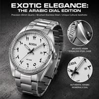 Montre-bracelet à cadran chiffres arabes saoudiens en gros, montres islamiques originales pour hommes avec logo de marque
