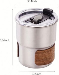 แก้วน้ำสแตนเลสพกพาแบบมีโลโก้สั่งทำ ป้องกันความร้อน แก้วกาแฟและเบียร์พร้อมฝาปิด แก้วสำนักงาน 300 มล. สำหรับโรงเรียน ท่องเที่ยวกลางแจ้ง - Product Image 3