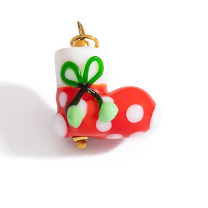 Christmas Charms Gallery | Lampwork Holiday Bead &18K PVD Gold Plated Stainless Steel Bail Pendant | Waterproof & Hypoallergenic - Product Image 6