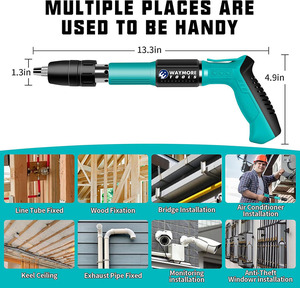 <span class=keywords><strong>Pistola</strong></span> de <span class=keywords><strong>clavos</strong></span> multifunción <span class=keywords><strong>Hilti</strong></span> para paneles de yeso, Herramienta de sujeción de techo silenciosa neumática, grapadora de aire, grapa de <span class=keywords><strong>clavos</strong></span> 2 en 1 para Metal doméstico - Product Image 2