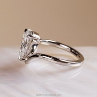 Anillo de Compromiso de Platino PT950 con Moissanita en Forma de Pera de 4.0CT, Diseño Personalizado, Joyería Fina para Mujer