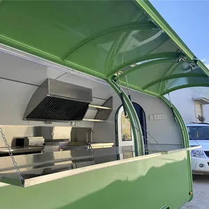 Mobile cucina BBQ cibo rimorchio per la ristorazione commerciale Fast Food Truck completamente attrezzata Airstream Mobile Food Cart per la vendita