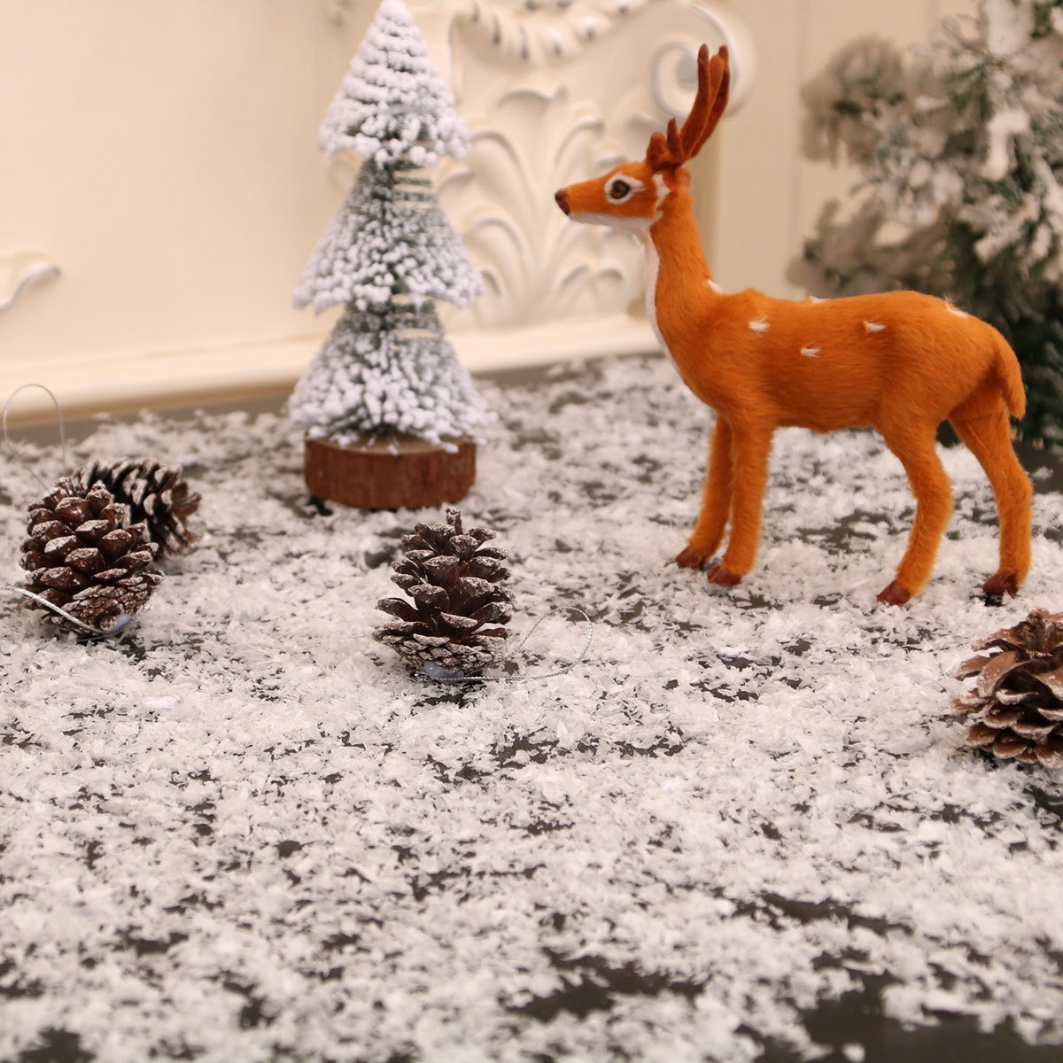 EIMMBD 10.6 Ounces Fake Snow Decoration Artificial Snow For Christmas Decorations Fake Snow Powder For Village Displays, Plastic Snow For Winter Holiday Decor And Handcraft Displays