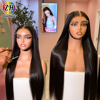 Wig Rambut Asli Manusia HD Lace Bone Straight, Pakai Langsung Tanpa Lem, Pre Plucked Baby Hair, Wig Lace Front 13X4, Rambut Virgin Mentah