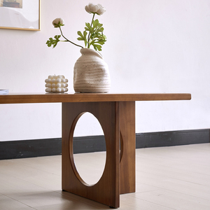Table basse en bois massif finition cerisier, design moderne, meubles de salon - Product Image 3