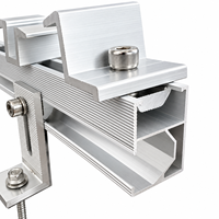 Support de fixation pour panneau solaire, ensemble de pinces de fixation intermédiaires, montage sur toit plat, finition aluminium naturel, directement de l'usine
