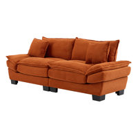 Canapé de salon de style nordique moderne minimaliste, tissu Snow Neil rembourré d'éponge et pieds en plastique