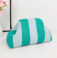 Tas Rajut Bergaris Wanita dengan Logo Kustom, Tas Selempang Anyaman Serbaguna, Tas Makeup Portabel Warna Permen Lembut