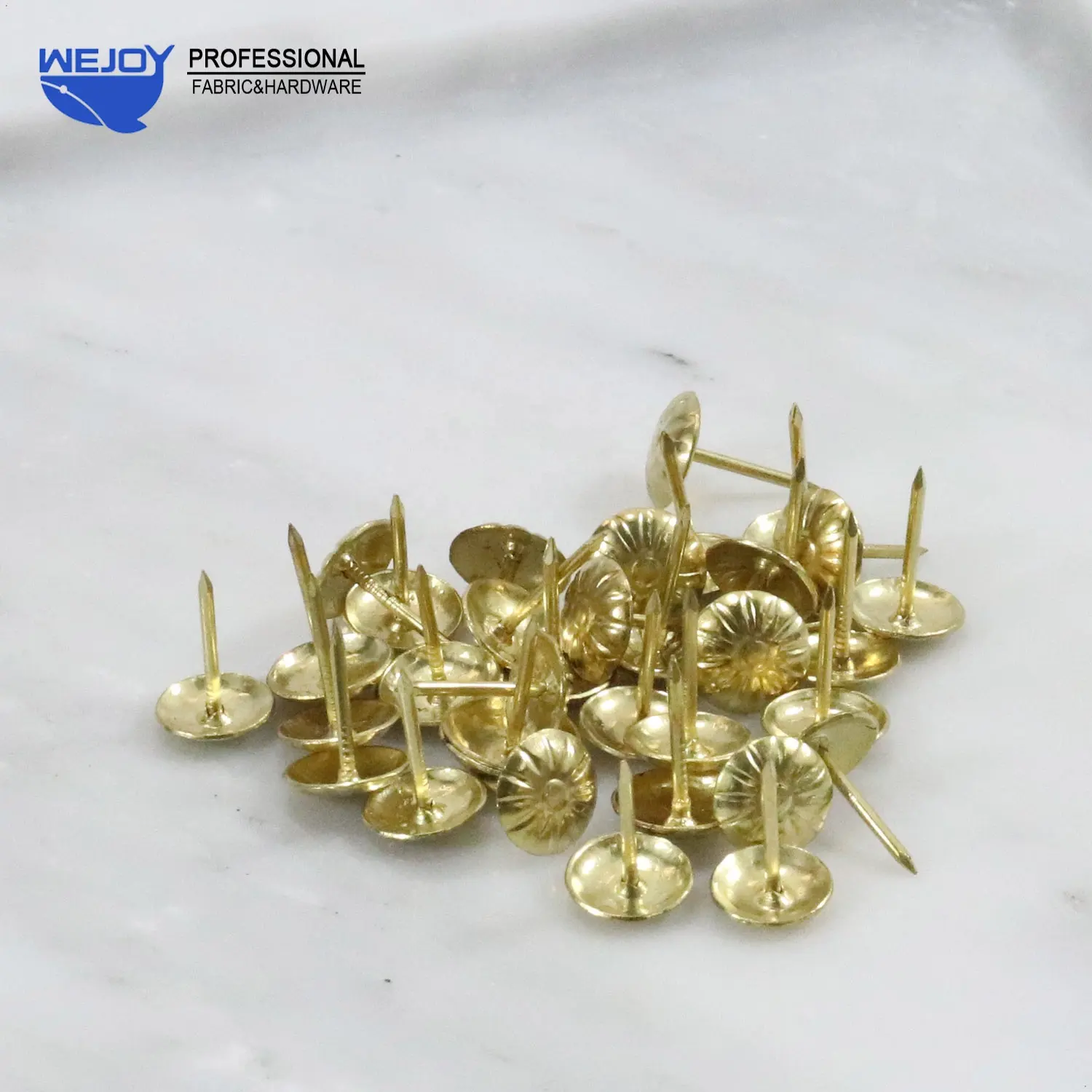 Wejoy 19mm Golden color with smooth model round head sofa chair stud strips upholstery furniture nails for furniture