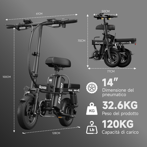 Bicicleta Eléctrica Plegable Ruitoo T14 con Motor Trasero Integrado de 48v y Batería Integrada, Disponible en Almacén Europeo, Servicio OEM/ODM - Product Image 3