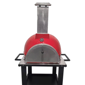 <span class=keywords><strong>Horno</strong></span> de Pizza Portátil con Ruedas de 26 Pulgadas, Parrilla de Cerámica para Asar a Leña, Ideal para Campamentos, Jardín y Fiestas Familiares - Product Image 1