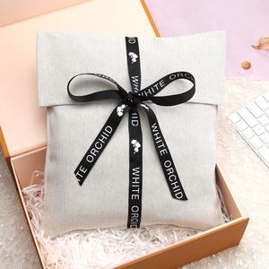 उच्च अंत पुनः प्रयोज्य हर्रिंगबोन लिफाफा कपड़े की पैकिंग थैली रिबन लोगो के साथ कपास टवैट वॉलेट हैंडबैग धूल बैग - Product Image 4