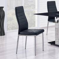 Chaise de salle à manger empilable durable en cuir PU moderne à dossier haut nordique pour la maison, l'hôtel, le restaurant, la cuisine, le banquet