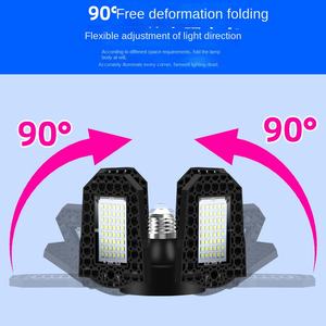 Lumière de garage LED 100-277V, conception pliable, ampoule E27, haute luminosité pour l'éclairage des entrepôts et des ateliers - Product Image 2