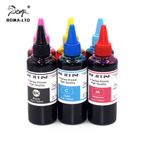 Kit de Recarga de Tinta BOMA, Tinta a Base de Agua para Impresoras HP Designjet 30 50 90 120 130 HP84 HP85, Sistema de Tinta Continua para Cartuchos de Tinta, 100 ml, 6 Colores