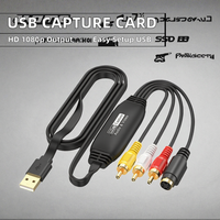 Carte de capture vidéo USB Dajiang plaquée or en PVC, connecteur RCA, Plug-and-Play, compatible HDTV 1080p, WIN11 pour ordinateurs et caméras