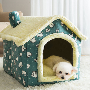 Caseta de felpa para perro, cama suave para mascota, tienda pequeña para gato, interior cerrada, nido de dormir cálido, cesta con cojín extraíble, suministros para mascotas - Product Image 5
