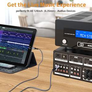 Djiang Oem अनुकूलित यूएसबी सी 1/4 ट्रे ऑडियो स्टीरियो केबल सी 6.35 मिमी 1/4 पुरुष ऑड ऑडियो कॉर्ड संगत आईपैड/आईफ़ोन 15/पिक्सेल - Product Image 4