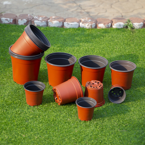 กระถางดินเผาสองรูสำหรับสถานรับเลี้ยงเด็กทำจากพลาสติก PP รีไซเคิลเส้นผ่านศูนย์กลางด้านบน10ซม. มีรูระบายน้ำ - Product Image 3