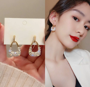 ต่างหูมุกทรงกลมสไตล์วินเทจพังก์บาโรก สำหรับต่างหูแบบหนีบรูปทรงหยดน้ำเรขาคณิต เครื่องประดับผู้หญิง มุกเทียม ของขวัญ - Product Image 3