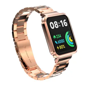 ODM HOLDMI nouvelle vente chaude mondial RM-10103 série or rose couleur solide ss redmi montre bracelet pour miwatch lite
