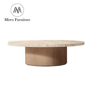 Mesa <span class=keywords><strong>de</strong></span> <span class=keywords><strong>Centro</strong></span> Contemporánea para Sala <span class=keywords><strong>de</strong></span> Estar <span class=keywords><strong>de</strong></span> Hotel <span class=keywords><strong>de</strong></span> Lujo, Base <span class=keywords><strong>de</strong></span> Roble, Mesa <span class=keywords><strong>de</strong></span> Té Moderna con Tapa <span class=keywords><strong>de</strong></span> Mármol Redonda, Mesa <span class=keywords><strong>de</strong></span> Café para Apartamento - Product Image 1