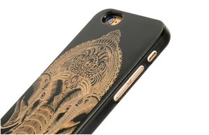 Ốp điện thoại gỗ tùy chỉnh khắc laser logo, sơn đen, chất liệu gỗ TPU dành cho iPhone, Samsung, Huawei, Xiaomi - Product Image 3