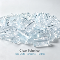 Machine à glace en tubes industrielle, corps en acier inoxydable 304, produit de la glace en tubes transparente et comestible pour les usines de glace, les boissons et la restauration