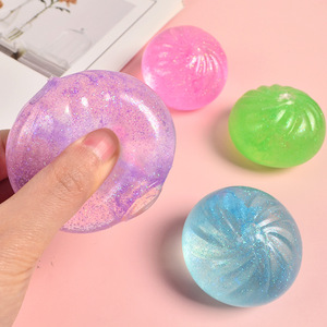 Glitter Colorful Bun Stress Ball Stress Relief Squeeze Toy - Product Image 2