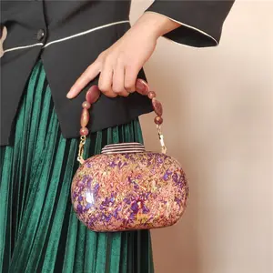 2020 Thời Trang Womens Thiết Kế Ma Thuật Màu Acrylic Evening Bag Vòng Clutch Bag Với Xử Lý