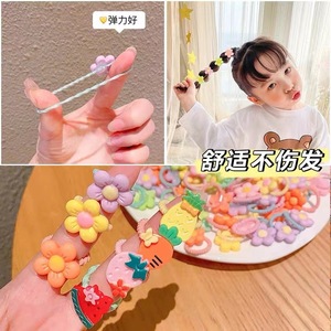 20 buah/kotak kualitas tinggi ikat rambut anak-anak elastis Resin buah kartun ikat kepala bayi dengan manis karet gelang aksesoris rambut - Product Image 4