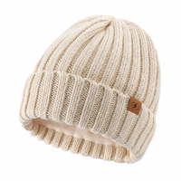 Bonnet tricoté unisexe d'hiver, chaud, à revers côtelé, avec doublure douce, certifié BSCI, pour usine OEM, vente en gros, logo personnalisé