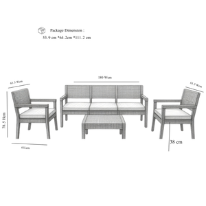 Juego de Muebles de Jardín de Mimbre Moderno de 4 Piezas, Resistente y de Alta Calidad, con Cojines Gruesos para Uso en Patio o Jardín - Product Image 2