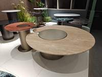 Table basse convertible Avidiinocasa, style nordique minimaliste moderne, créative, forme spéciale, en acier inoxydable et marbre naturel, durable