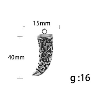 yunnique Stainless Steel Tiger Fang Pendant Men's Retro Geometric Necklace Animal Shape Fashion Jewelry 190202 - Product Image 5